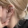 1Pairs Shiny Cross Zircon Ear Bone Nail Y2K Silver Color Earring for Women Cochlear Accessories Bling Angel Wing Screw Luxury