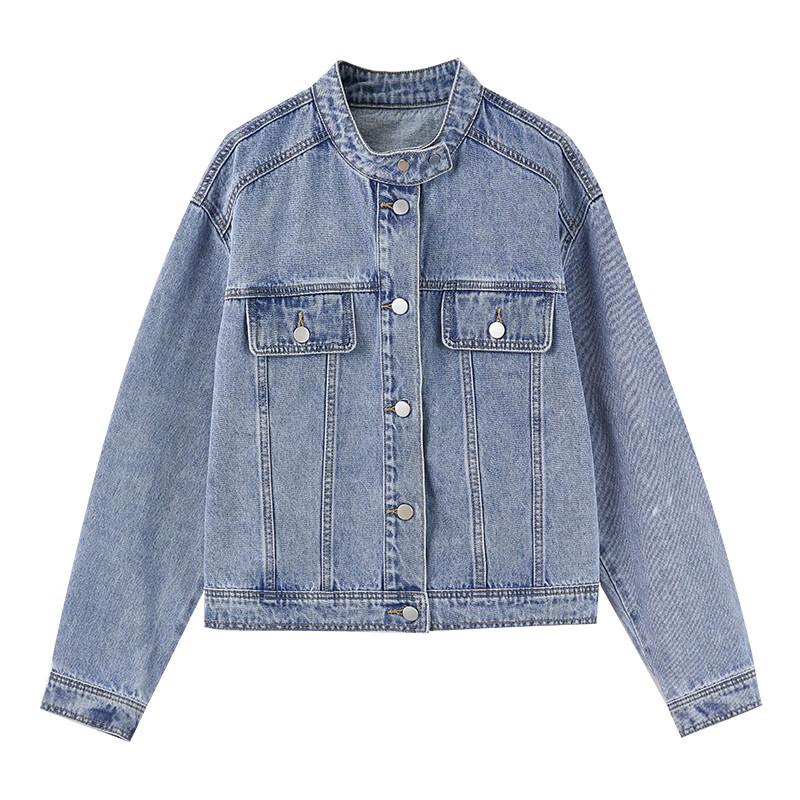 Women's Stand Collar Denim Jacket