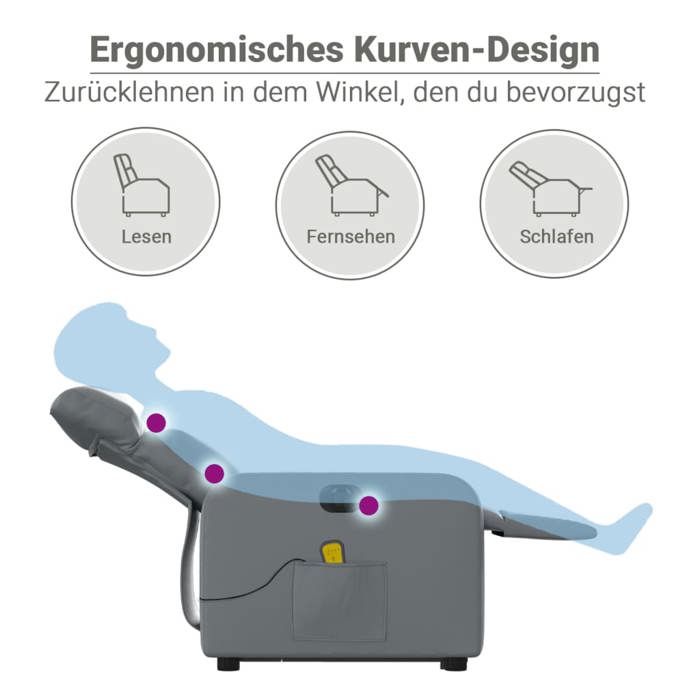 VidaXL Electric Massage Recliner, Relaxation Chair with Adjustable Backrest and Footrest, Salon Seat 3206773