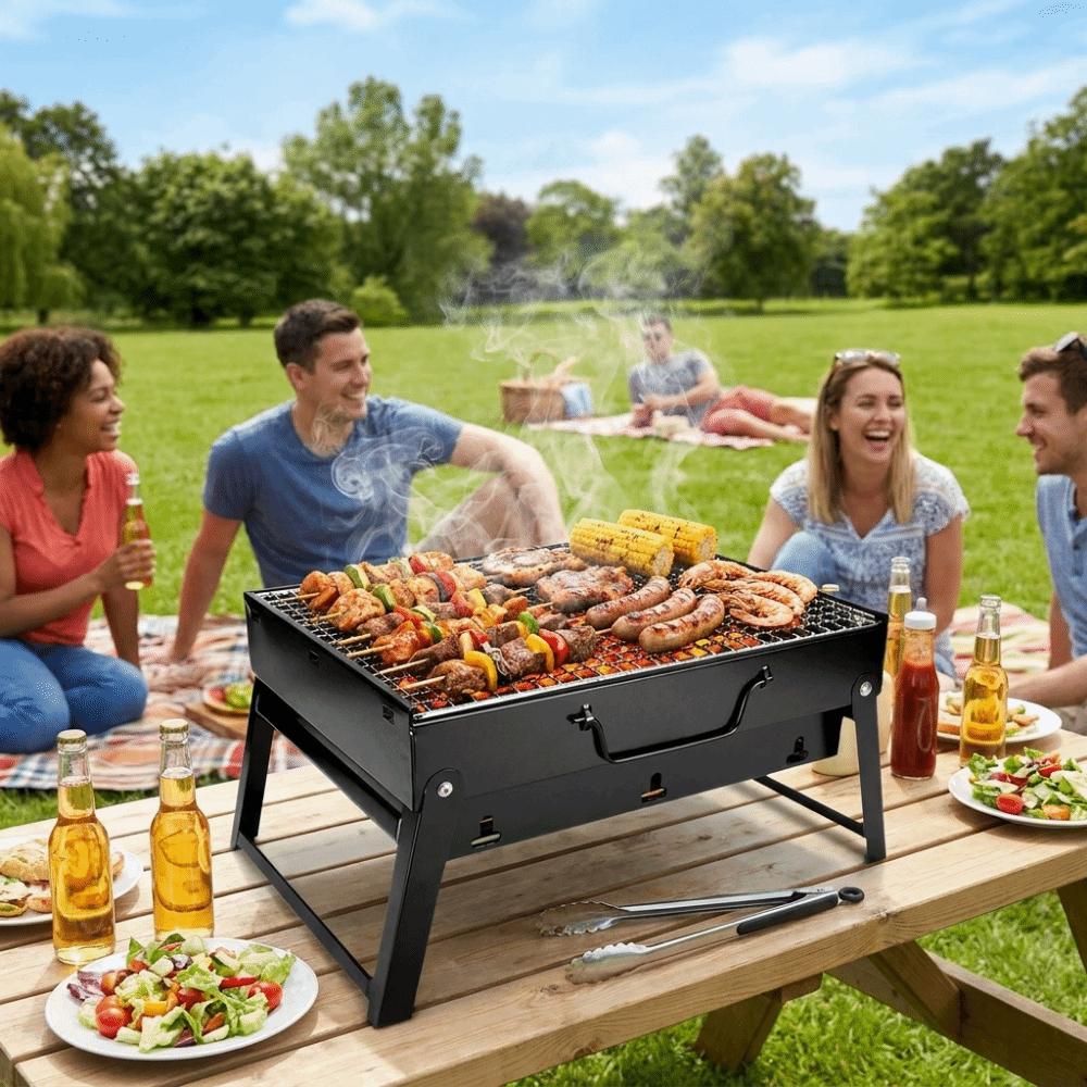 Space-saving BBQ Stove Small Grill Rack Barbecue Tool Camping Folding Carbon Grill Outdoor Cooking