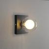 Square Dish LED Wall Lamp Wall Lighting Fixtures for Bedroom Living Room Indoor Ball In the Ball Glass Wall Sconce for Corridor
