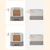 FEANDREA Cat Litter Tray with Lid for Cats up to 15 kg Oatmeal Warm Grey