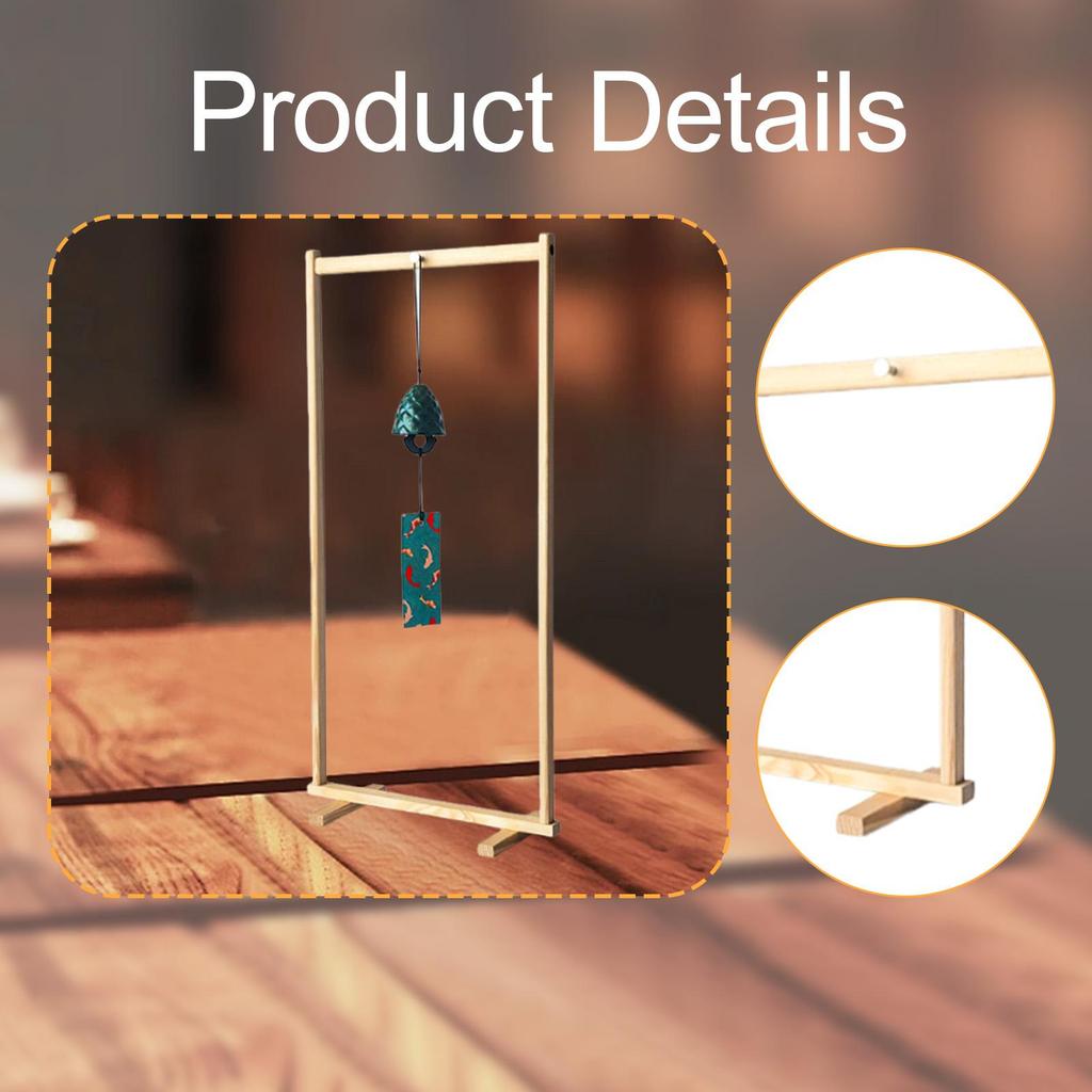 Wind Chime Stand Gong Stand Wooden Stable Decorative Multipurpose Chime Hanger Hanging Rack for Countertop Meditation Desktop