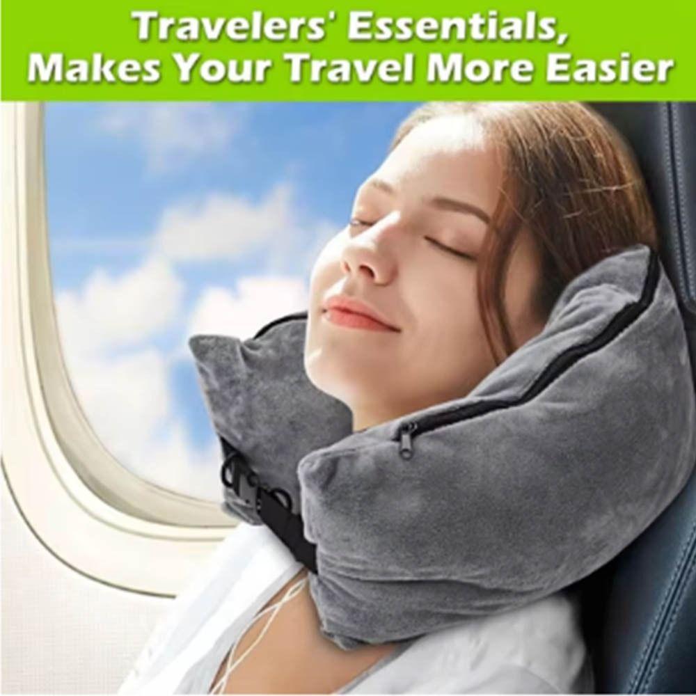 Fillable Travel Neck Pillow Comfortable Neck Pillow Storage Bag Portable U-Shaped Pillow  Car