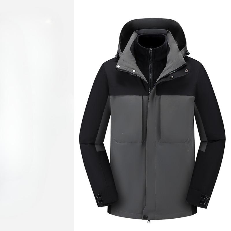 

New Style Three-in-one Jacket, Autumn and Winter Detachable Storage Jacket, Rain Outdoor Mountaineering Jacket 4XL