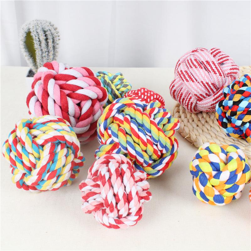 Durable Cotton Rope Teething Ball for Pets