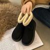 Fashion Winter Women's Back Zipper Plus Velvet Platform Snow Boots New Fashion Keep Warm Suede Cotton Shoes for Women Casual Ankle Boots