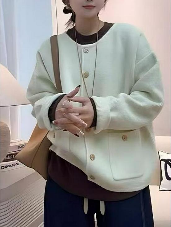 Women's Round Neck Knitted Cardigan: Soft, Slimming, Versatile, Fashionable Loose Sweater for Autumn and Winter