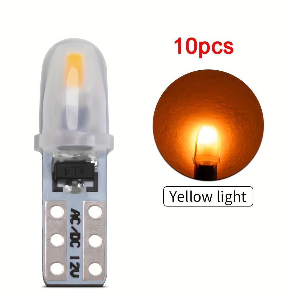 10pcs T5 Car Dashboard Instrument Panel Lamp LED Indicator Wedge Light Bulb