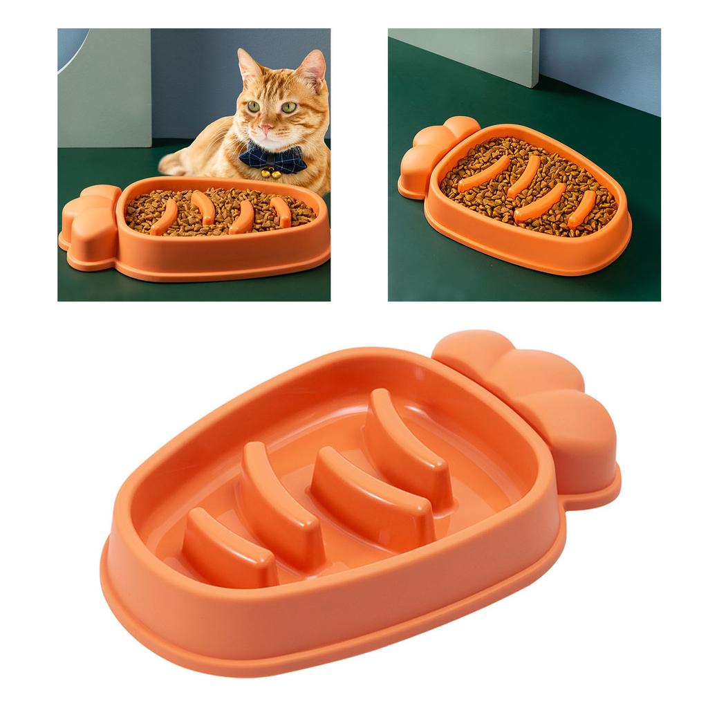Cat Slow Feeder Prevent Choking 5 Slots Smoothing Anti Slip Durable PP Multifunction Cat Food Bowl