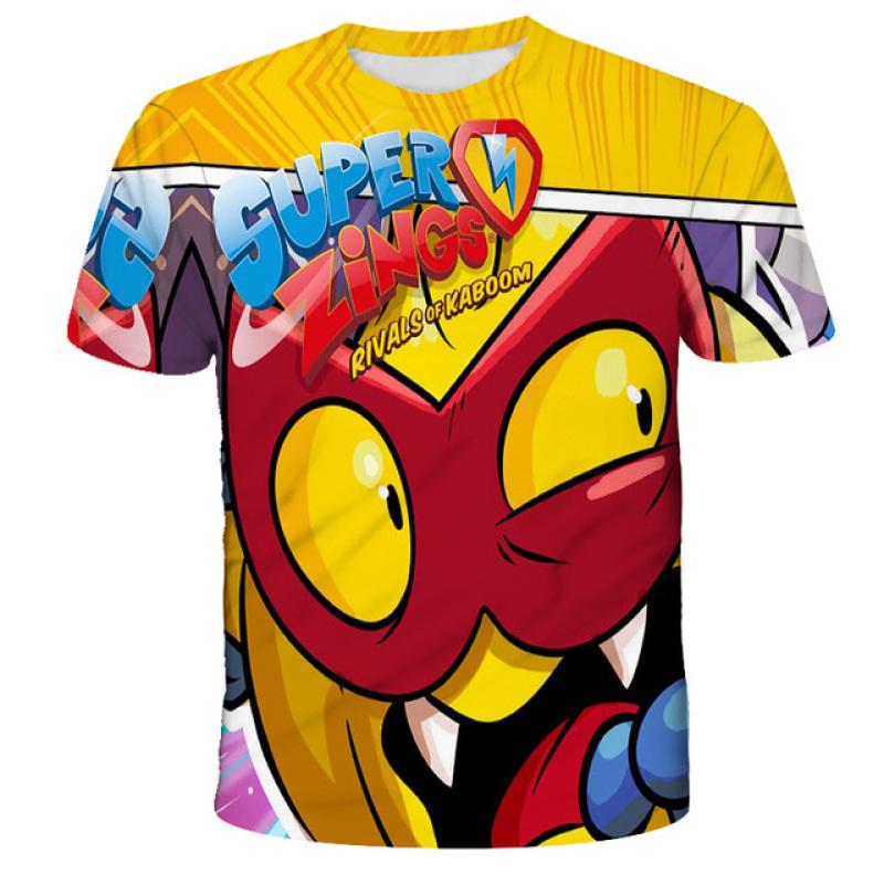 Cartoon Super Zings T-Shirt Boys Girls Summer Print Short Sleeve T Shirt Children Hip Hop Clothes Kids Superthings Harajuku Tees