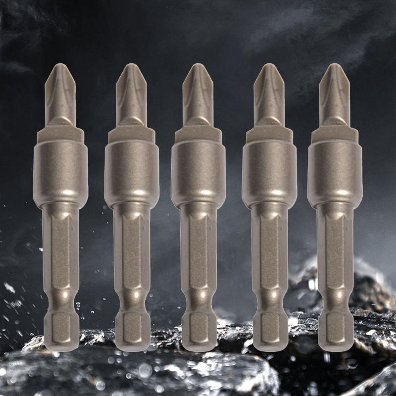 Pack Of 5 Magnetic Bits Tool Heavy Duty Steel Design Smooth Surfaces For Comfortable Grip Enhancing Torques Resistance