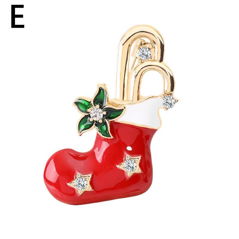 1PC Crystal Deer Brooch Pins Women's Christmas Brooch Jewelry Decoration Santa Claus Party Gifts