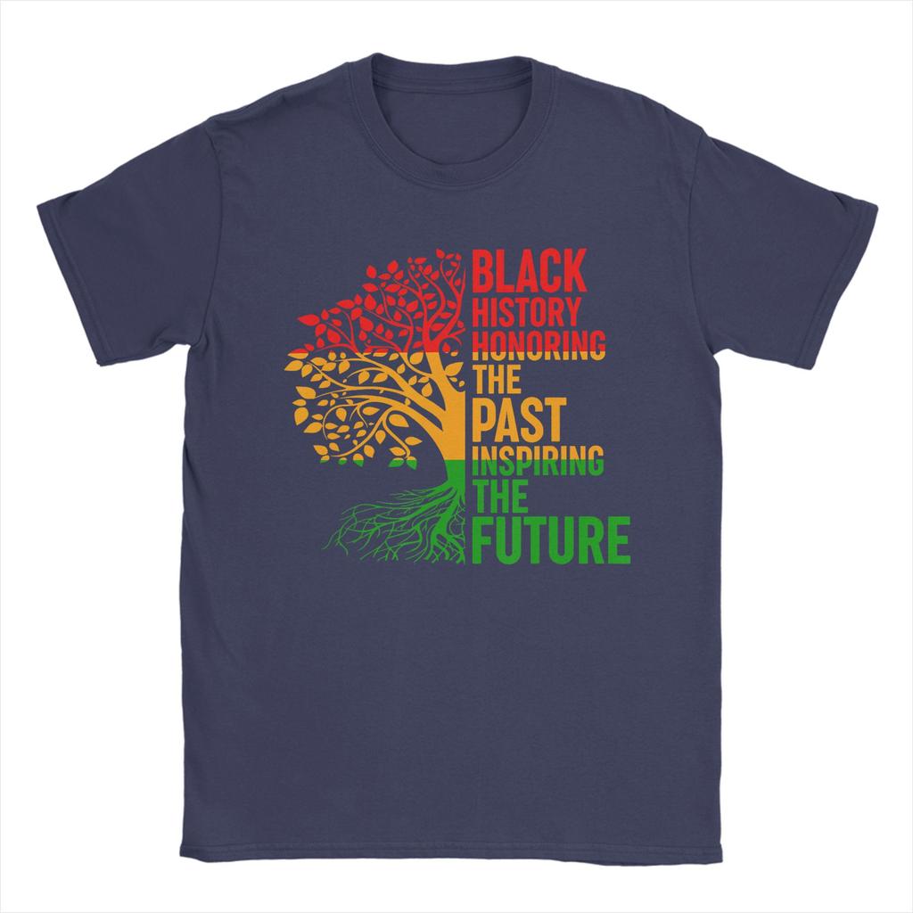 Leisure Black History Honoring Past Inspiring Future T-Shirts for Unisex Round Neck T Shirts Short Sleeve Tees Summer Clothes