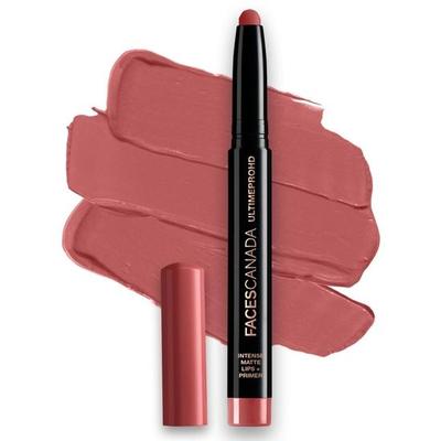FACES CANADA Ultime Pro HD Intense Matte Lipstick + Primer - Tea Rose (Akt), 1,4 g | 9HR dlouhý pobyt | Bezchybný HD matný povrch | Intenzivní barva