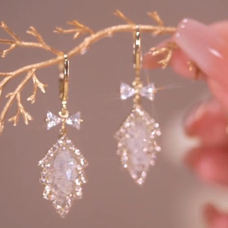 New Round Silver Colour Inlaid Blue Crystal Earrings Women's Personality Fashion Earrings Wedding Jewelry Birthday Gifts