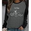 2025 Autumn & Winter Women's New Casual Crew Neck Long Sleeve Top 3D Graffiti Pattern
