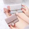 Women's Wallet Cute Leaf Accordion Mini Card Holder Fashion Short Coin Purse Simple Solid color Wallet Multiple Slim Coin Purse