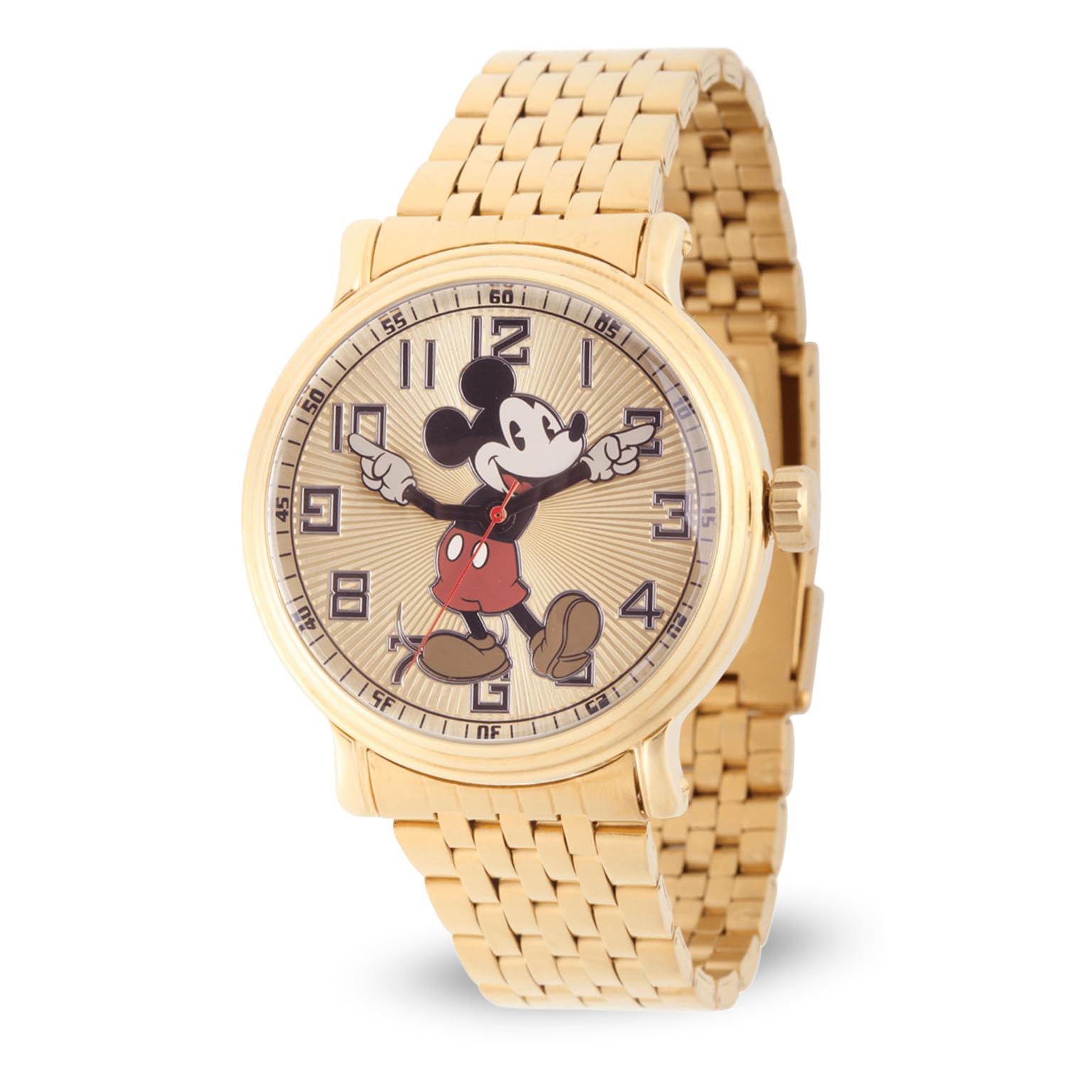 Disney Mickey Mouse Mens W002413 Analog Display Quartz Gold Watch