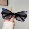 New Women Stylish Oversize Gradient Decor Goggles Butterfly Shaped Sunglasses Trendy Design Vacation Casual Sunglasses