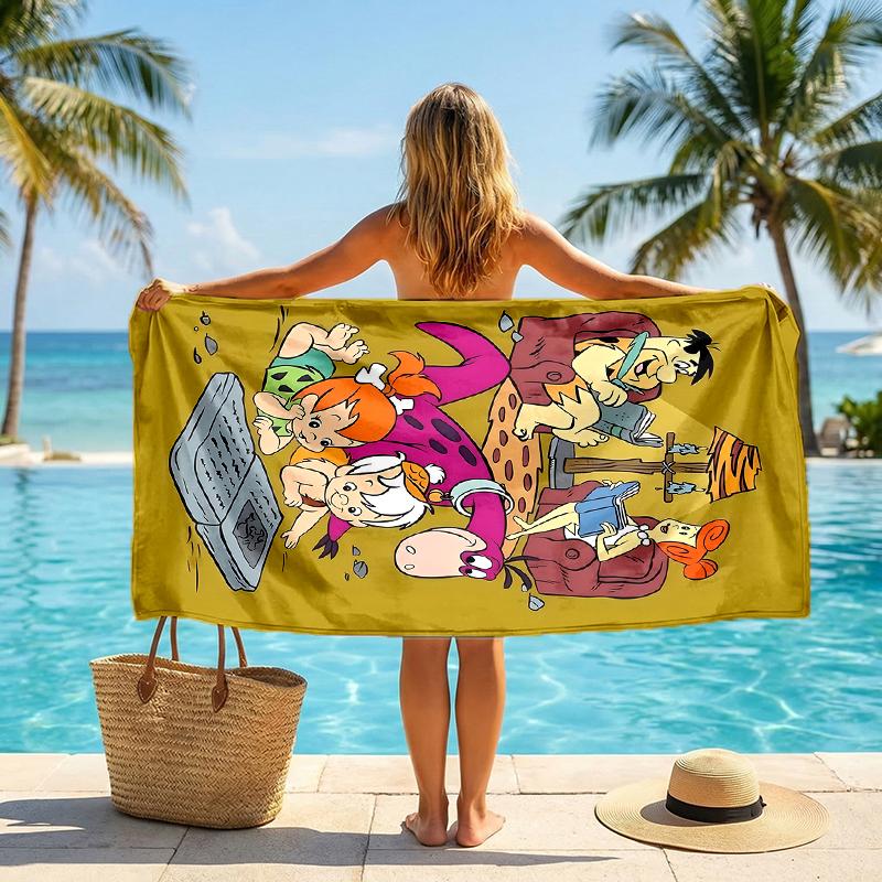 Flintstones Fashion Beach Towel: Ideal for Summer Adventures Soft, absorbent and quick drying suitable for swimming and bathing