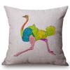 Elephant Giraffe Ostrich Style Cushion Cover Color Painting Wild Boar Animal Sofa Decoration Throw Pillow Case Cojines
