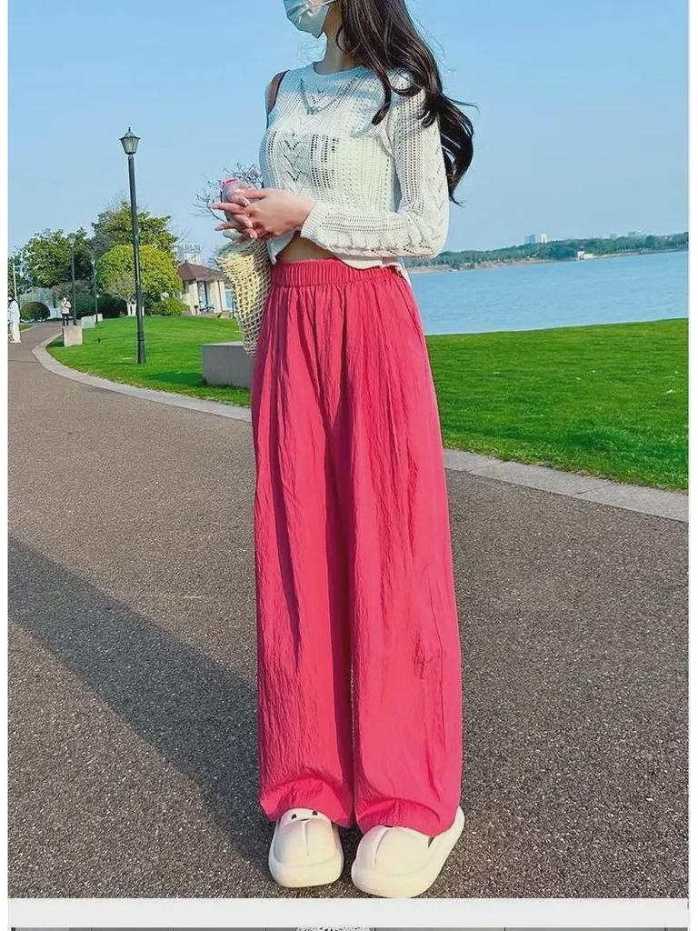 Southeast Asian Cotton & Linen Wide-Leg Lazy Summer Pants