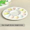 Ceramic Egg Tray with High Temperature Resistance, Household Cartoon Plate, Non-slip Bottom, Simplicity Kitchen Tableware