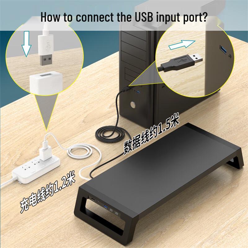 Multi-functional Monitor Riser Stand with USB 3.0 Hub