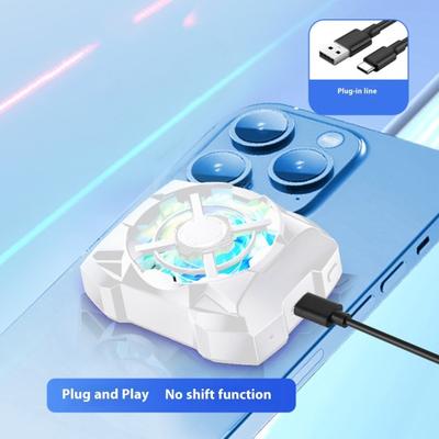 Ventilateur de téléphone rechargeable, silencieux, magnétique, sans fil, 3 vitesses réglables, pour jeux vidéo, avec lumières LED