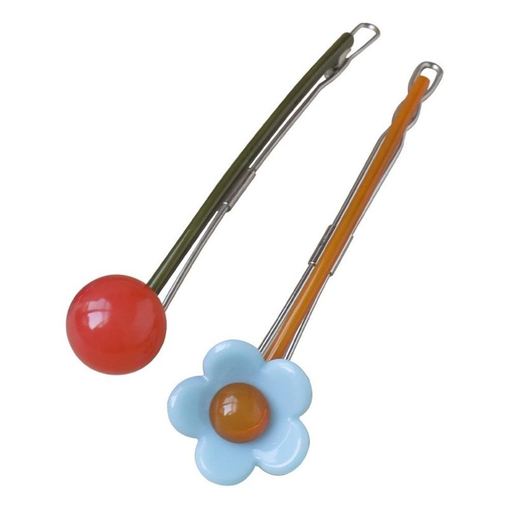Non-Slip Horizontal Hair Clip Candy Color Clip Hairpin Sweet Hair Styling Tool  Back Head Updo