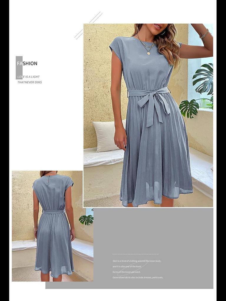 Rochie cu șireturi plisate pentru femei Vacanță de vară - Vânzare la cald în Europa și SUA