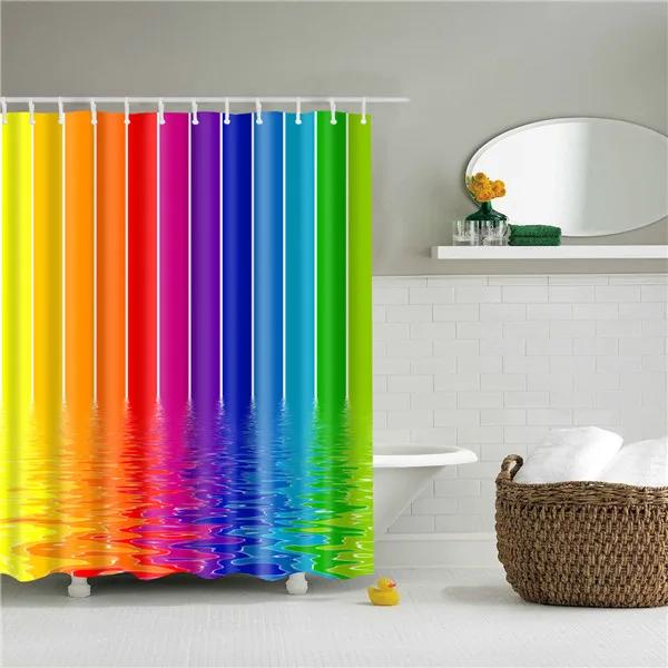 Dekorativer Geometrischer Duschvorhang Streifen Welle Wasserdichte Badezimmer Vorhänge Für Badezimmer Rideau De Douche