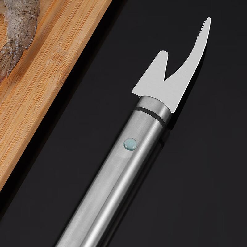 BJ 304 Stainless Steel Shrimp Deveiner Tool, Double-Ended Shrimp Deveiner Knife, Longan Pit Remover, Prawn Deveining Knife
