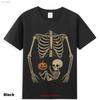 Skeleton Halloween Maternity T Shirt Fall Pregnant Costume Baby Reveal Vintage Fashion Top For Everyday Wear Slightly