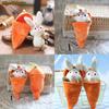 Cute Carrot Bunny Plush Toy Pendant For Bags And Keys, Soft Short Plush, 15cm Height