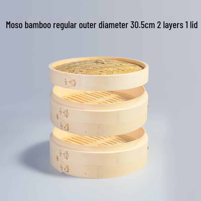 Traditional Wooden Dim Sum Steamer Basket Set