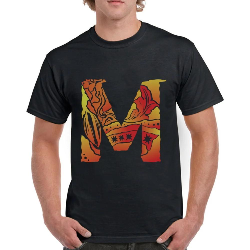 Fashion Men's Black T-shirt Engrave Image Lettern Name Print Pattern Series Casual Round Neck Top Comfortable Men's Clothing