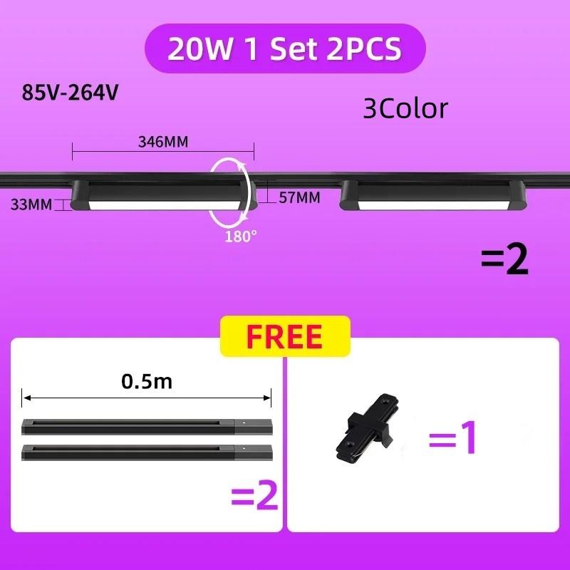 LED Track Light Aluminum Linear Track Ceiling Lamp COB Rail Spotlight Living Room Bedroom Decor Lighting Fixture