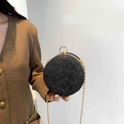 Woven Fashion Chain Small Bag Women's 2025 Early Spring New Versatile Ins Shoulder Messenger Bag Small Round Bag Foreign Style