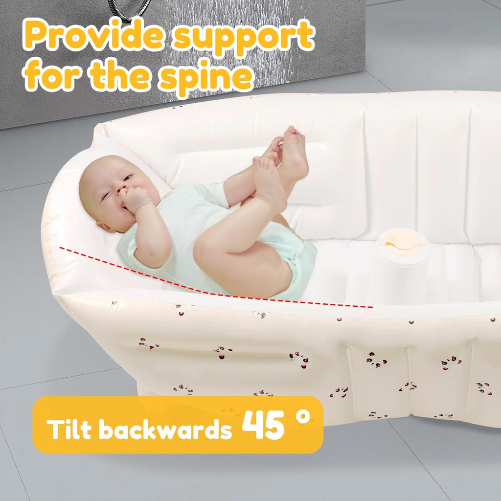 Animal Baby Swimming Bathtub Inflatable Baby Bathtub Anti Slip Shower Basin Portable Infant Bath Tub Toddler Bathtub Swimming