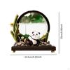 Panda Statue Quicksand Decor Dynamic Sand Sculpture Flowing Painting for Bookshelves Desktop