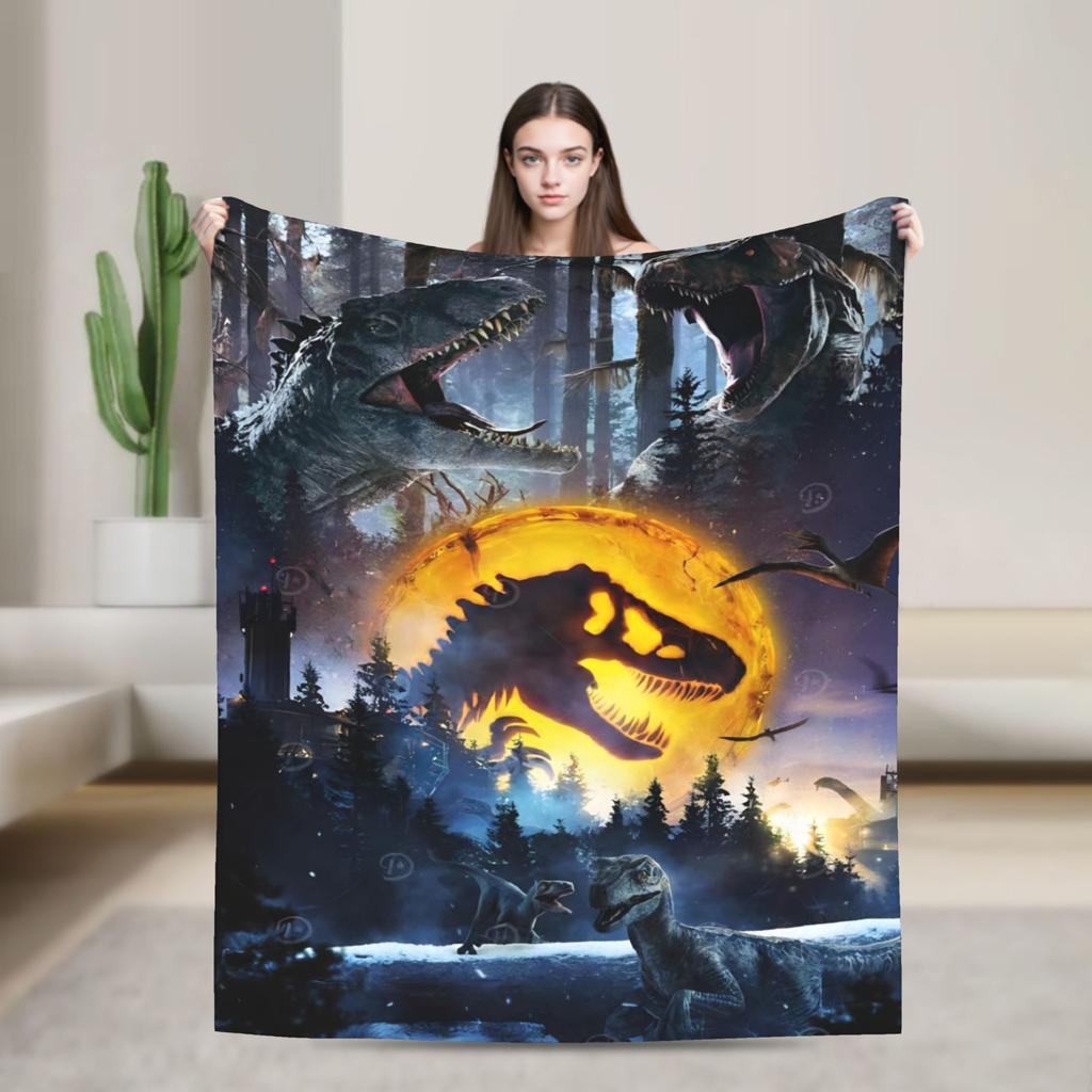 Dinosaur World Blanket Quality Super Warm Jurassics Park Throw Blanket Winter Girls Boys Living Room Fashion Bedspread