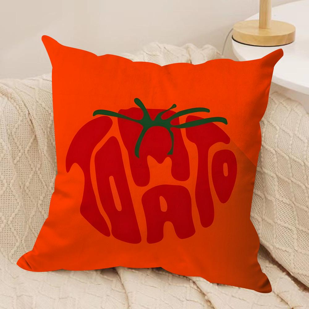 Creative Fruit Print Cushion Cover Soft Plush Fabric Double-Sided Printed Sofa Cushion Cover for All Seasons Home Decor Gift