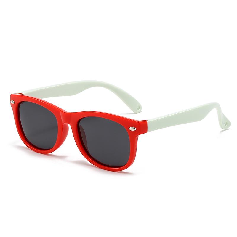 Children's Polarized Silicone Sunglasses - Square Frame UV Protection for Boys & Girls