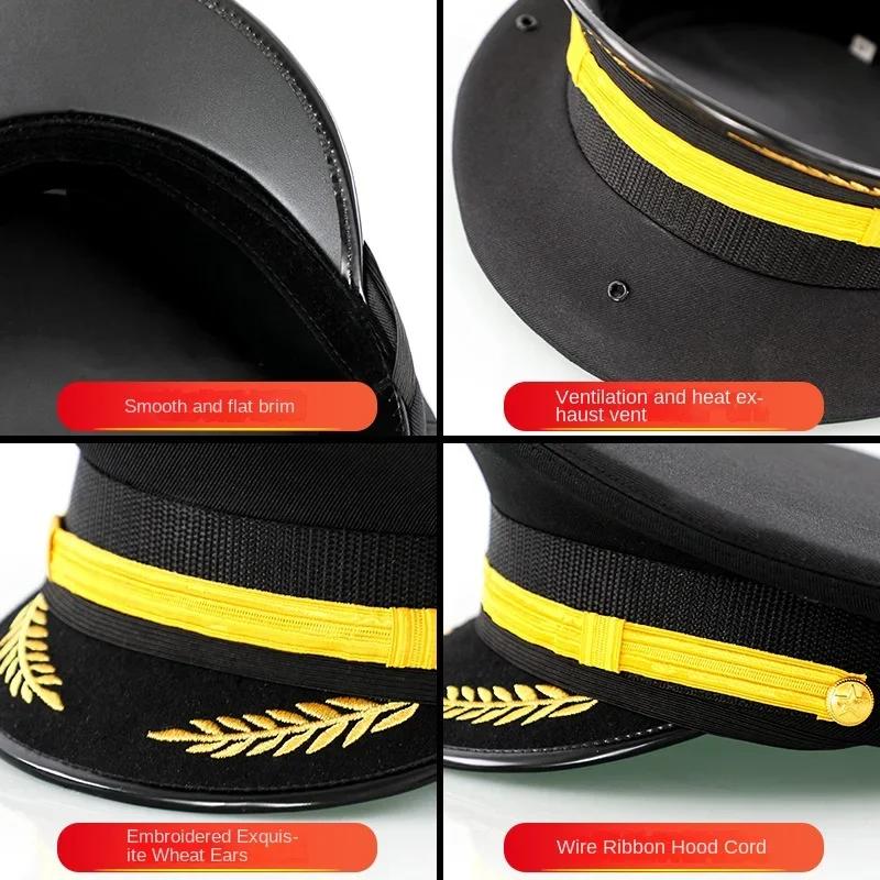 Große Qualitäts-Militärhüte Matrosen-Kapitänshut Fliegerkappe Piloten-Performance-Party Kopfbedeckung für Männer Frauen 55-62cm