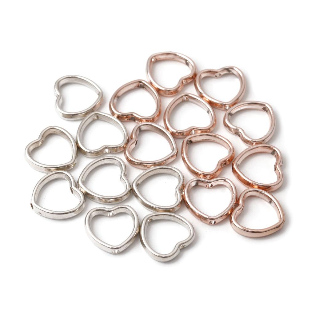 100 Stück 5 Stile Hohlrahmen Umwickelte Perlen CCB Mehrform Perlenverbinderringe für Schmuckherstellung DIY Armband Halskette Zubehör