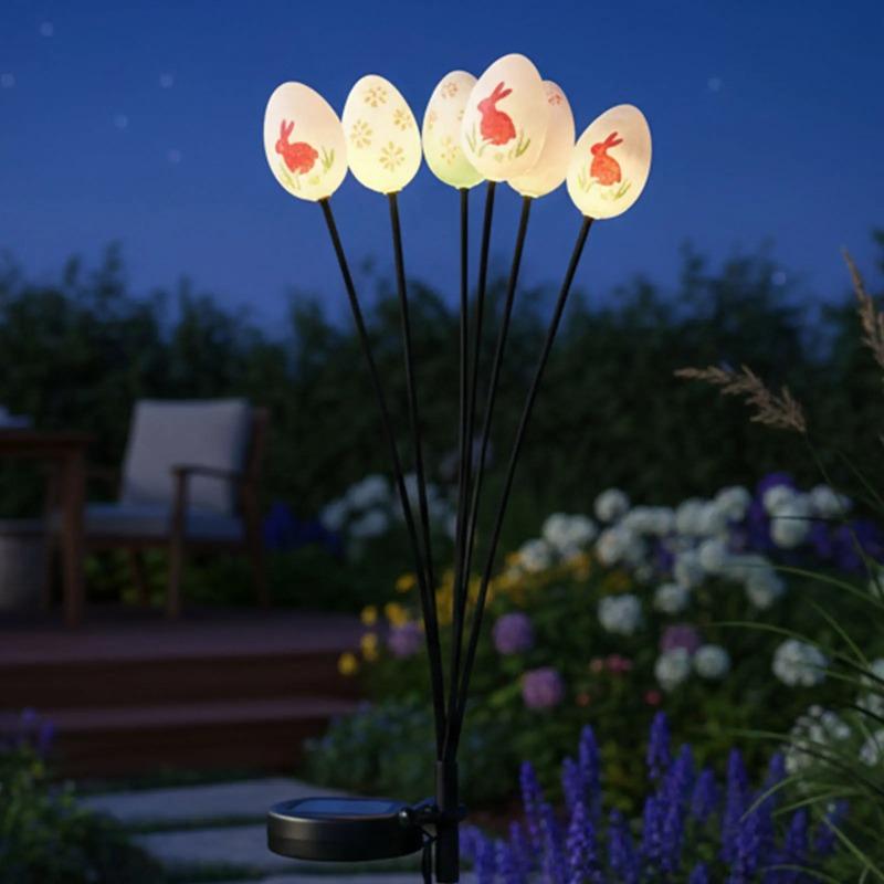 Solar Powered Decorations Outdoor Stake Lights Waterproof  Egg IP65 Lamp for Lawn Pathway Landscape Yard Patio Garden Decor