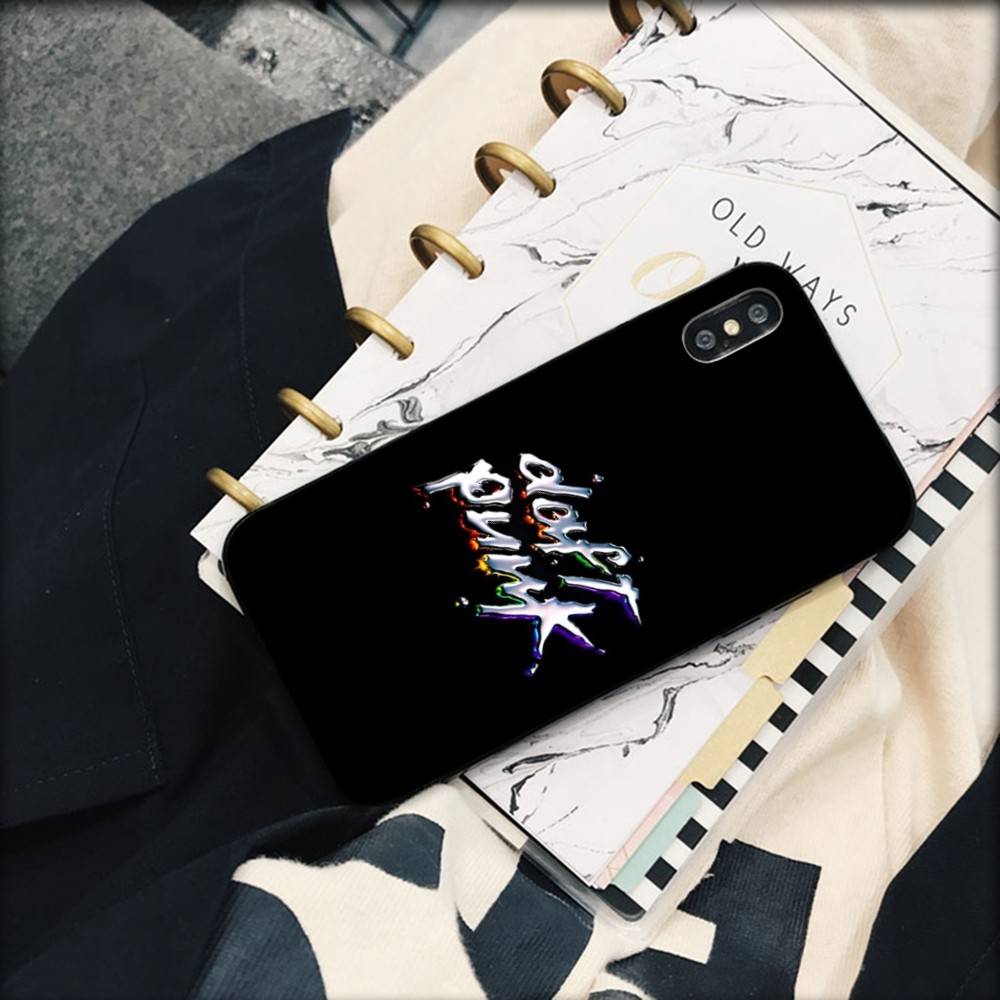 D-Daft Punk Zespół Francja Etui na Telefon Dla IPhone 17 16 15 14 13 12 11 Pro Max Plus Mini Silikonowe Czarne Pokrowiec