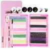 Color Single Cluster D Song False Eyelash Set 10-16Mmdiy Segmented Grafting Thick Eyelashes